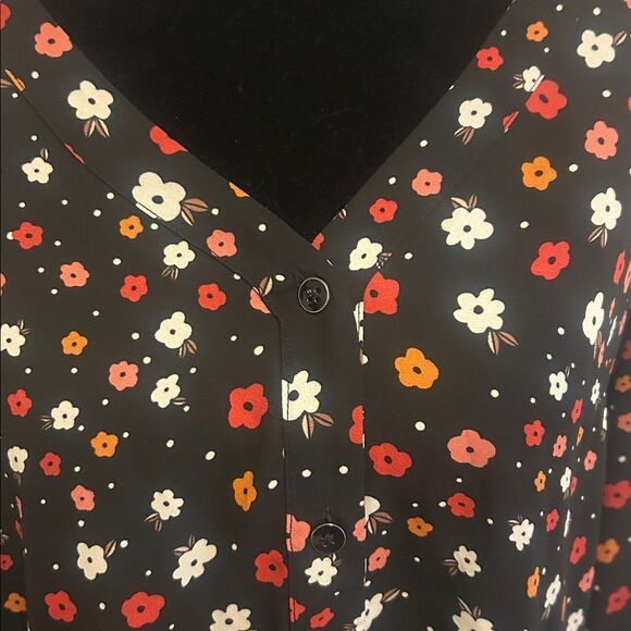 CAbi Style 3957 Black Top with Vibrant Floral Pattern - Picture 8 of 8